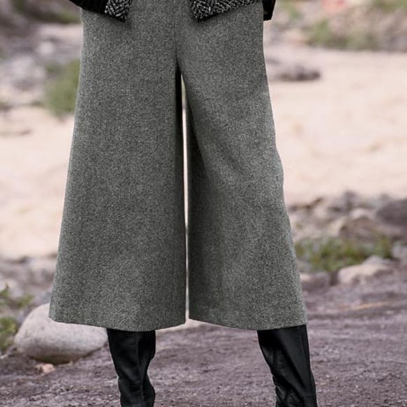 ORVIS wool brown tweed gaucho culotte pants - Picture 7 of 7